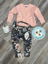 Load image into Gallery viewer, 3m - 12m Grow-With-Me SET!!! (Dark floral pants with pink Sweatshirt)
