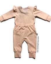 Load image into Gallery viewer, 3m Envelope Snuggle Romper - Pale Peach with ruffles!
