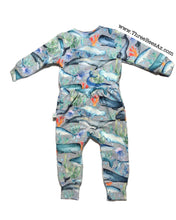 Load image into Gallery viewer, 9m Envelope Snuggle Romper - whales and coral
